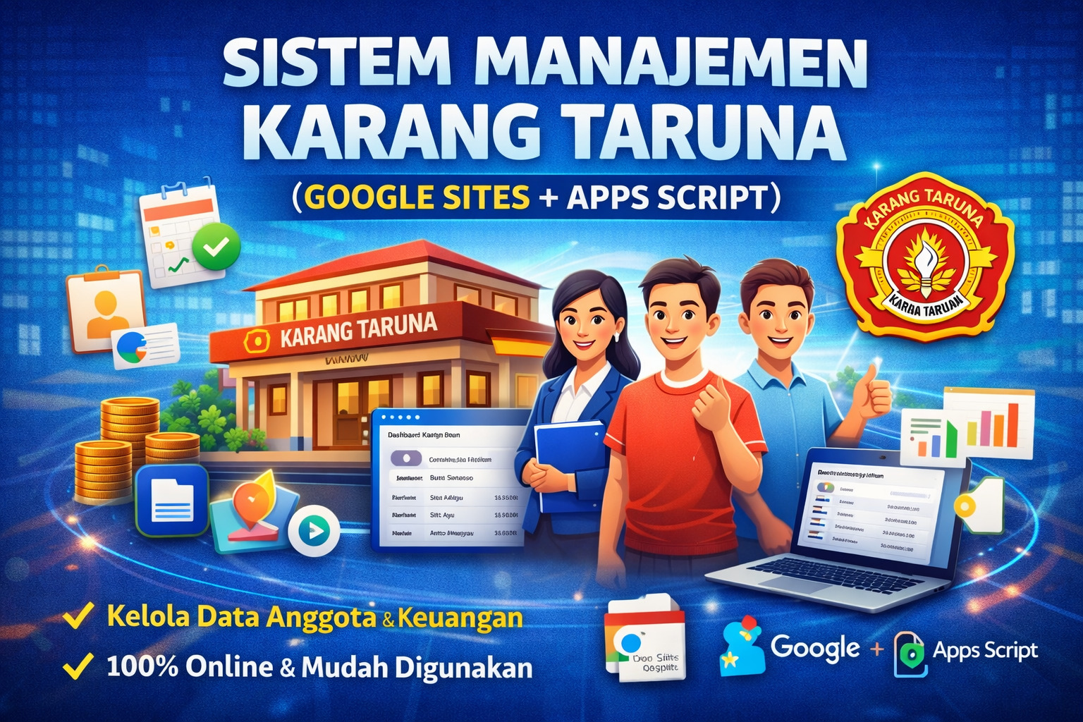 Sistem Manajemen Karang Taruna Berbasis Web (Google Sites + Apps Script)