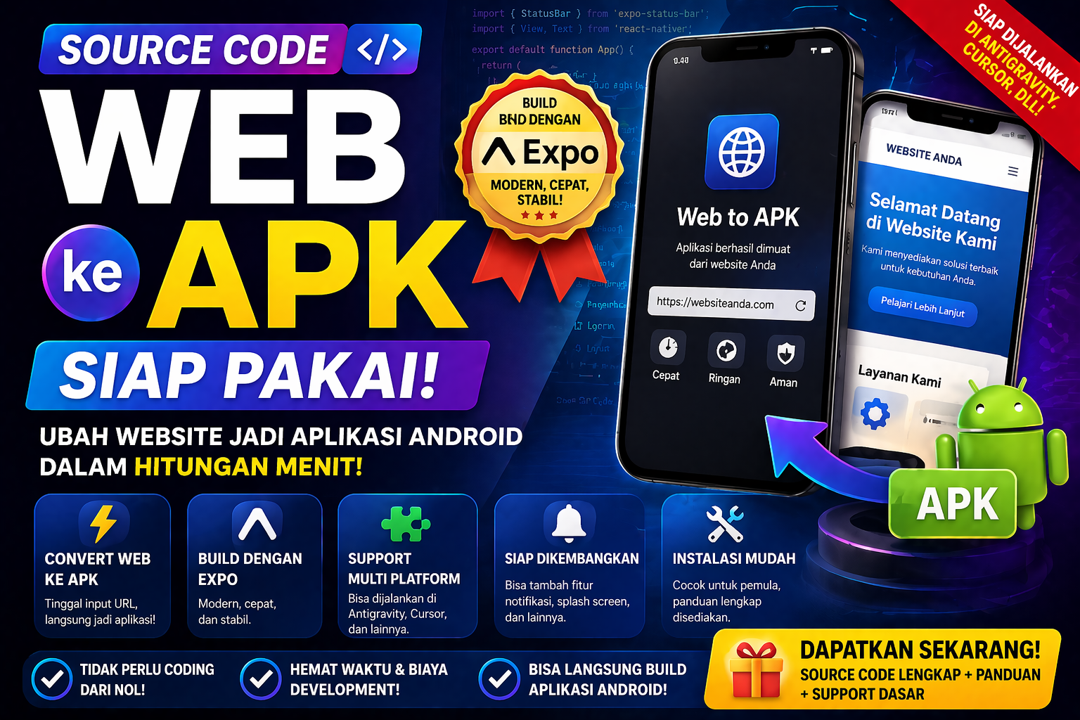🚀 Source Code Web to APK (Build Expo) – Siap Pakai!